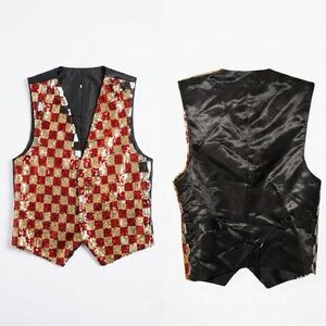 Sequin Checkered Vest